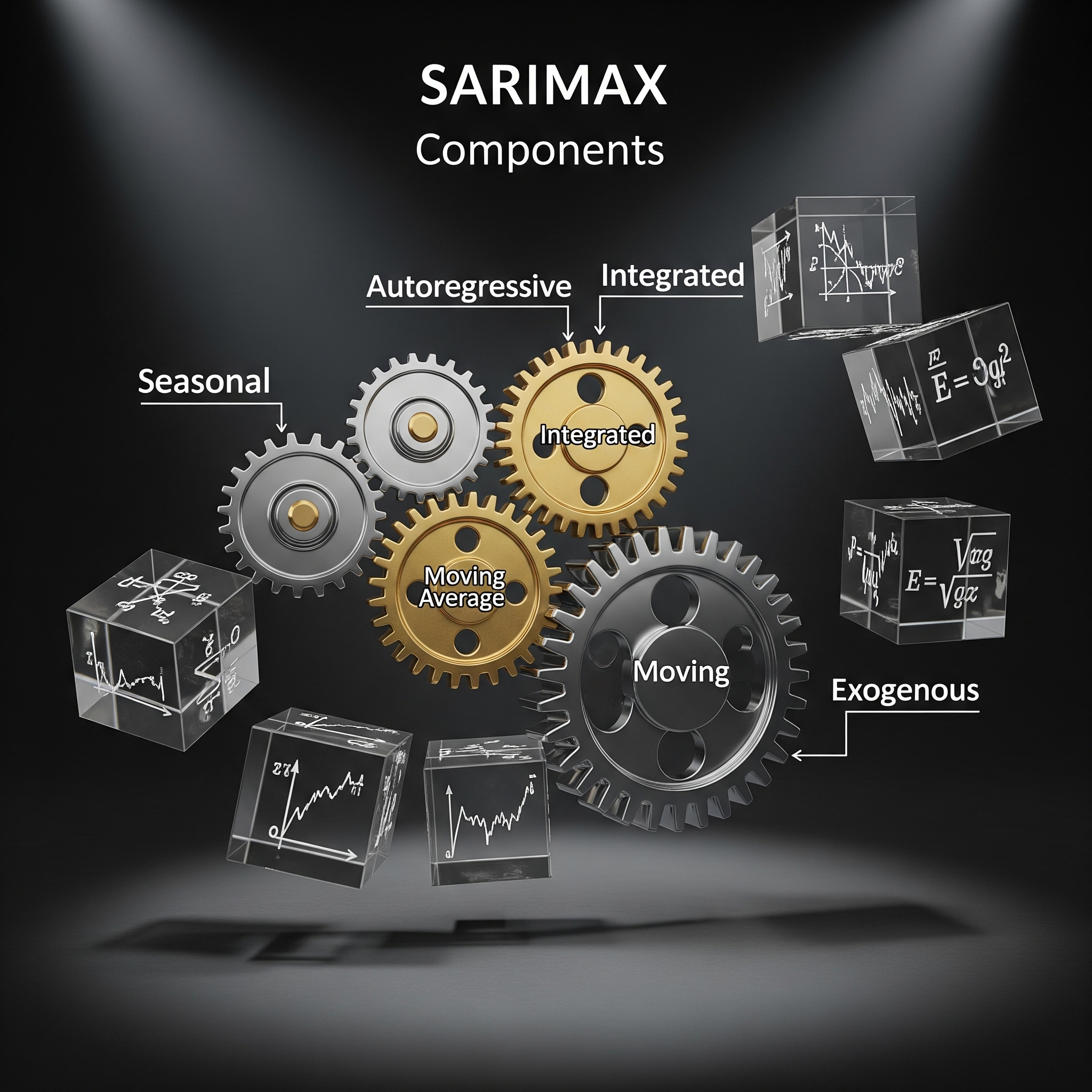 A flowchart illustrating the SARIMAX model building process, from data loading and visualization to model fitting and evaluation.