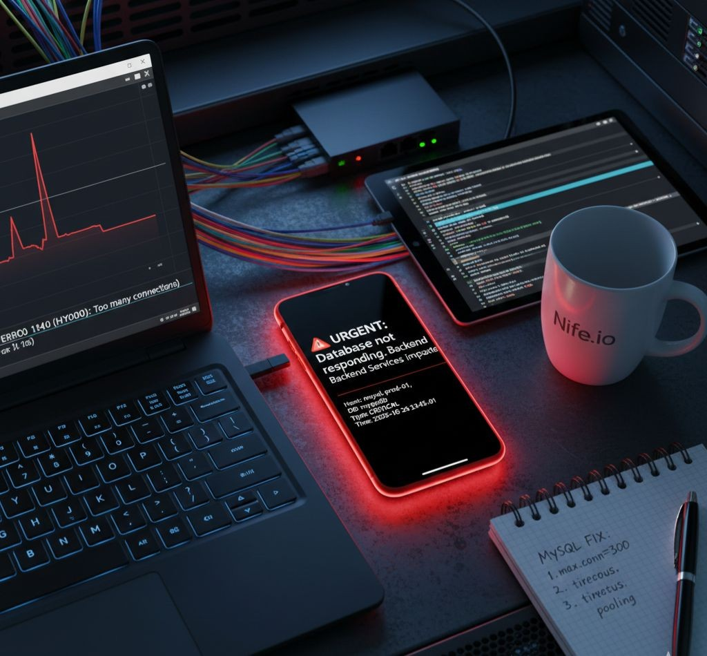 MySQL production outage alert received by DevOps team