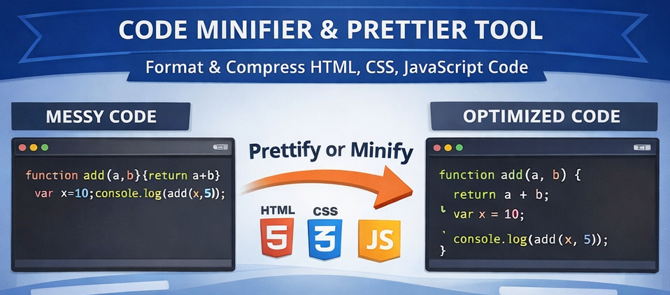 Code Minifier & Prettier Tool