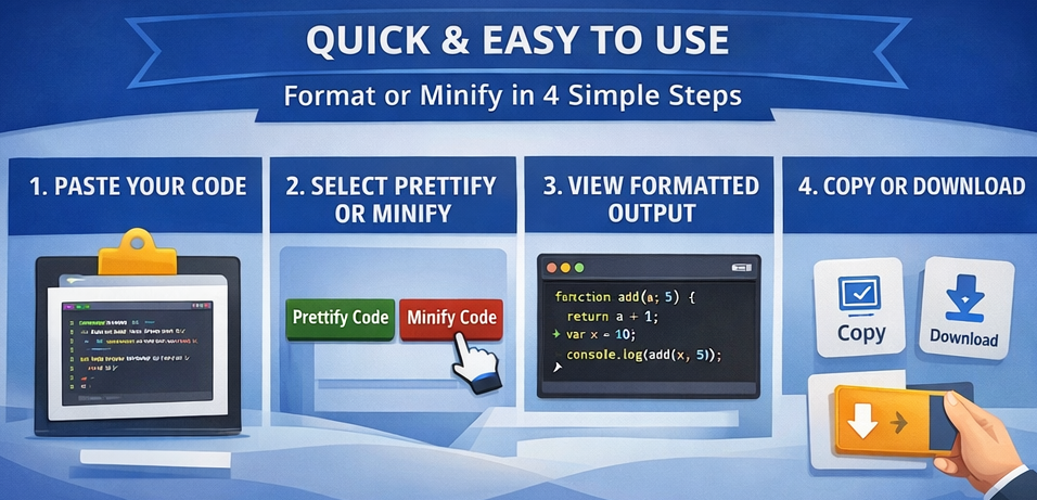 Code Minifier & Prettier Tool